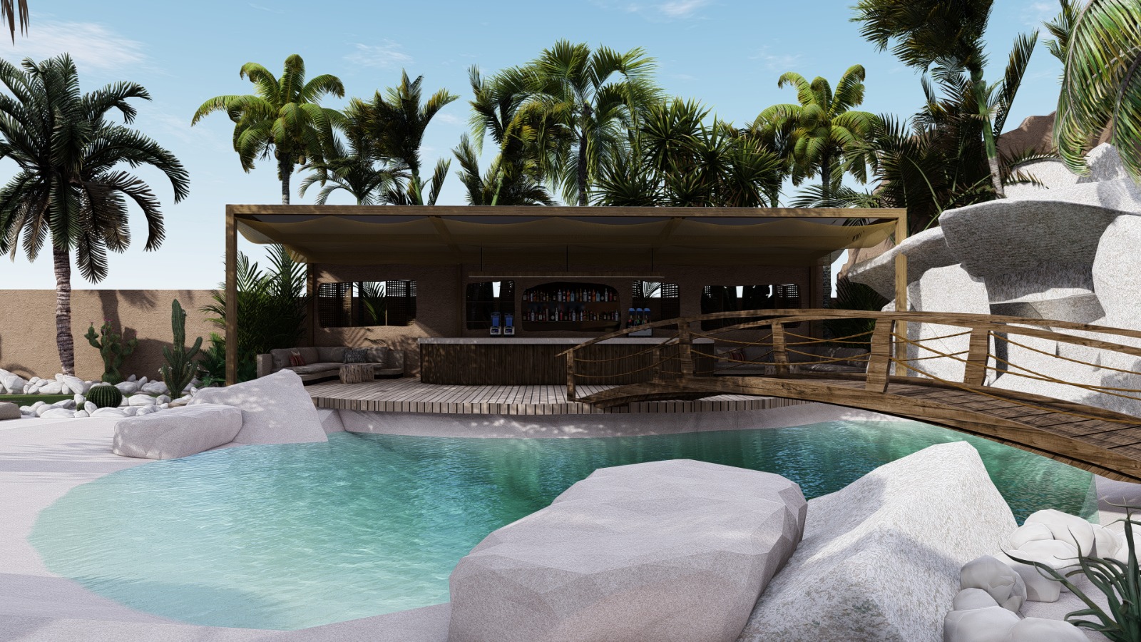 Yesterday pool day club with day beds and cocktails at Penny Lane Canggu Bali